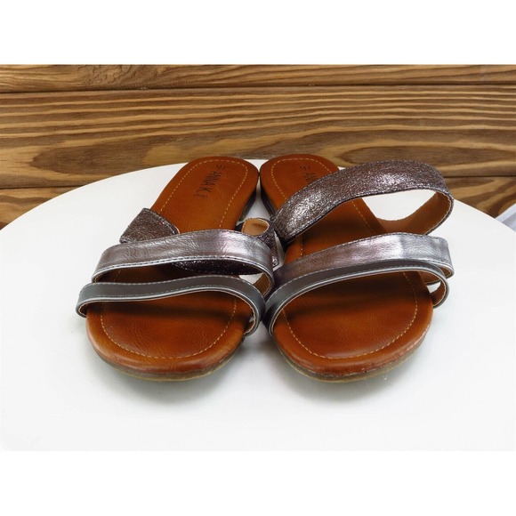 Anna K. Size 41 M Women Sandal Slide Silver‎ Synthetic - Picture 3 of 10